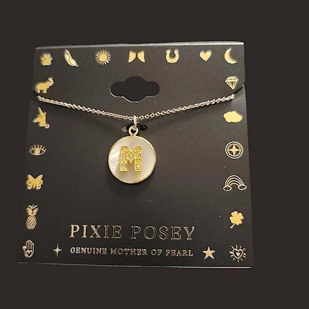 Pixie Posey "M" Intial Necklace